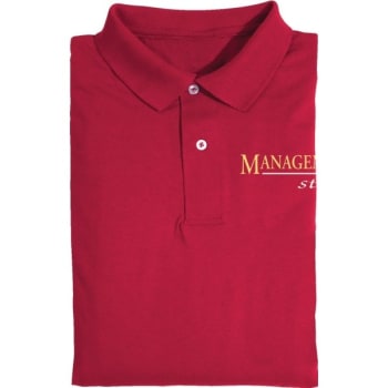 Image for Women's Stock Embroidered Management Staff Polo, Red, Medium from HD Supply