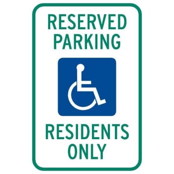 Image for "residents Only" Disabled Parking Sign, Non-reflective, 12 X 18" from HD Supply