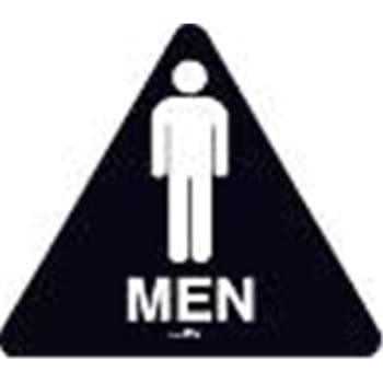 Image for Men Restroom Interior Braille Sign, California Code, Black, 11" X 9-3/4" from HD Supply
