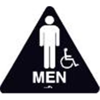 Image for Men/symbol Restroom Interior Braille Sign California Code Black, 11" X 9-3/4" from HD Supply