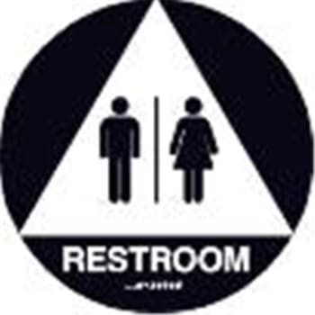 Image for Unisex Restroom Interior Braille Sign California Code, Black, 12" Diameter from HD Supply
