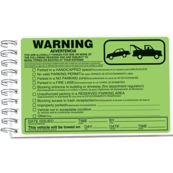 Image for Warning/advertencia Parking Violation Tags, 8 X 5", Book Of 50 from HD Supply