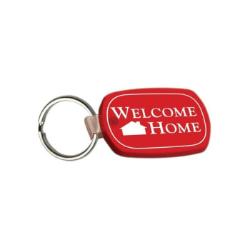 Soft Flexible Key Tag, Translucent Red, Oval