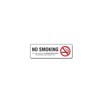 Image for No Smoking Interior Sign, Ohio, 9 x 3 from HD Supply