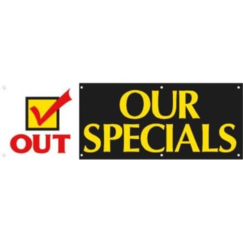 Image for Horizontal 10' X 3' Banner , "Check Mark Out Our Specials" from HD Supply