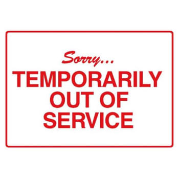 Image for Out Of Service Interior Magnetic Sign, One-Sided, 7 X 5 Pack Of 5 from HD Supply