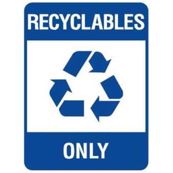 Image for "recyclables Only" Sign, Non-reflective, 18 X 24" from HD Supply