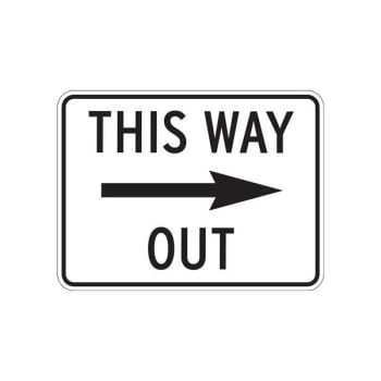 Image for This Way Out Sign with Right Arrow/Horizontal, Non-Reflective, 24 x 18 from HD Supply