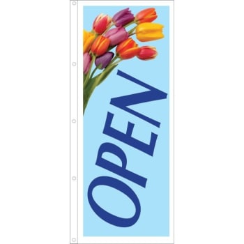 Open Flag, Tulips, 3' X 8'