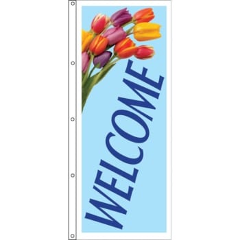Welcome Flag, Tulips, 3' x 8'