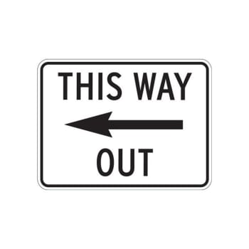 Image for This Way Out Sign with Left Arrow/Horizontal, High Intensity, 18 x 24 from HD Supply