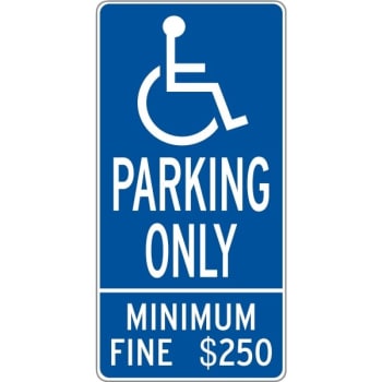 Image for California State HANDICAPPED Parking Sign, Reflective, 12 x 24" from HD Supply