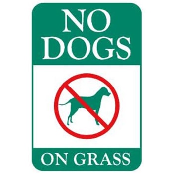 Image for No Dogs On Grass Sign, Low Profile, Non-Reflective, 6 X 9 from HD Supply