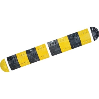 Speed Bump, End Cap, Yellow & Black Striped, Package Of 2