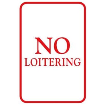 Image for No Loitering Sign, Non-Reflective, 6 x 9 from HD Supply