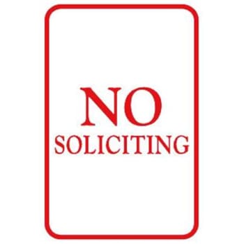 Image for No Soliciting Sign, Non-Reflective, 6 x 9 from HD Supply