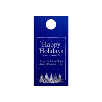 Image for Premium Holiday Door Tag, "silver Trees With Snow" Design, Package Of 50 from HD Supply