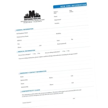 Image for New Hire Forms, 8-1/2 X 11 from HD Supply