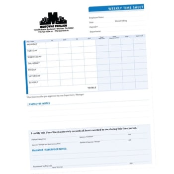 Image for Time Sheets, 8-1/2 X 11 from HD Supply