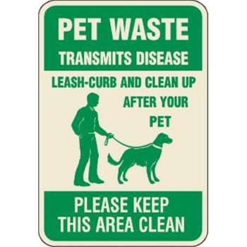 Image for Pet Waste Please Keep This Area Clean Sign, Ivory, Non-Reflective, 12 X 18 from HD Supply
