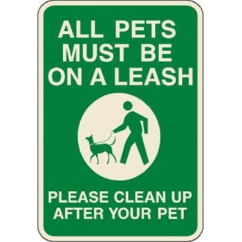 Image for "All Pets Must Be On A Leash" Sign, Ivory Non-Reflective, 12 x 18" from HD Supply