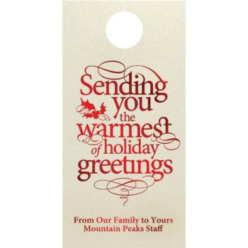 Premium Holiday Door Tag, "warm Greetings" Design, Package Of 50