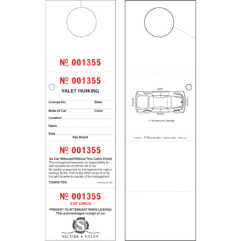 personalized valet tickets 4 part 2 12 x 8 12 pack