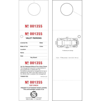 Personalized Valet Tickets, 4-Part, 2-1/2" x 8-1/2", Pack Of 500