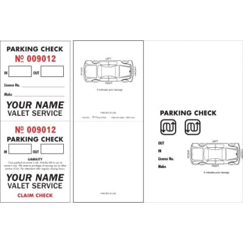 Personalized Valet Tickets, 2-Part, 2-1/2 x 6-3/4, Pack Of 500