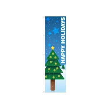 Holiday Themed Flag, "happy Holidays" Scenictree, 3' X 10'