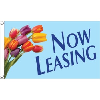Image for Horizontal "Now Leasing" Flag, Tulips, 5' x 3' from HD Supply