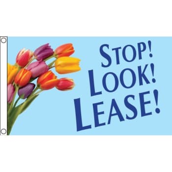 Image for Horizontal "stop! Look! Lease!" Flag, Tulips, 5' X 3' from HD Supply
