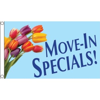 Image for Horizontal "move-In Specials!" Flag, Tulips, 5' X 3' from HD Supply