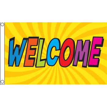 Image for Horizontal "welcome" Flag, Groovy, 5' X 3' from HD Supply