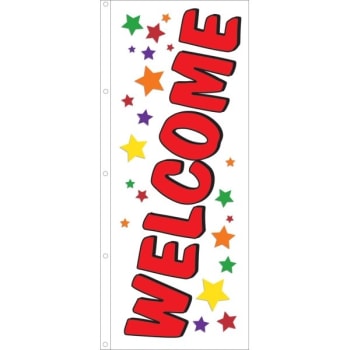 Image for Vertical "welcome" Flag, Star, 3' X 8' from HD Supply
