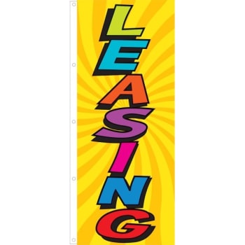 Image for Vertical "leasing" Flag, Groovy Design, 3' X 8' from HD Supply