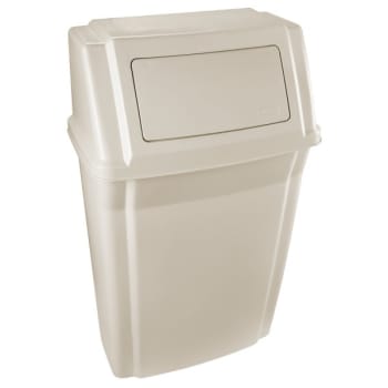 Image for Rubbermaid Slim Jim 15 Gallon Wall Mount Trash Can (Beige) from HD Supply