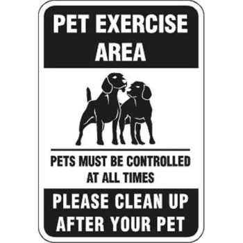 Image for Pet Exercise Area Sign, Midnight Black, Non-Reflective, 12 X 18 from HD Supply