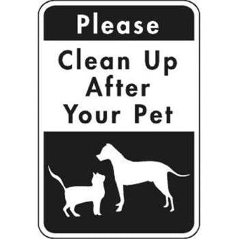 Image for Please Clean Up After Your Pet Sign, Midnight Black Non-Reflective, 12 X 18 from HD Supply
