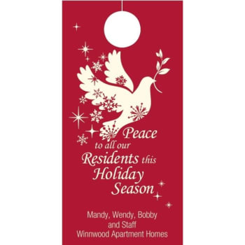 Premium Holiday Door Tag, "peaceful Dove" Design, Package Of 50