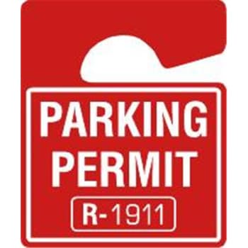Image for Parking Permit Tags, Red, Package Of 100 from HD Supply