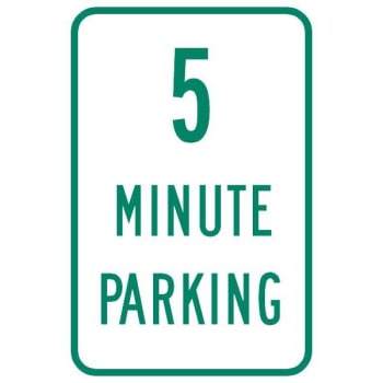 Image for "5 Minute Parking" Sign, Reflective, 12 x 18" from HD Supply