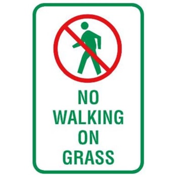 Image for "No Walking on Grass" Sign, Reflective, 12 x 18" from HD Supply