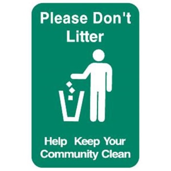 Image for Please Don't Litter Sign, Reflective, 12 X 18 from HD Supply