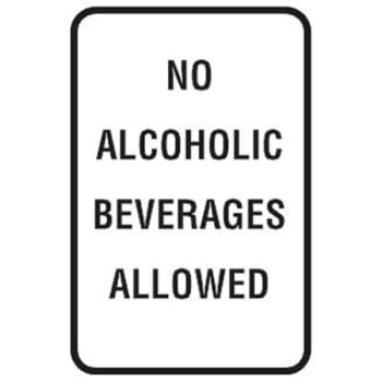 Image for "No Alcoholic Beverages Allowed" Sign, Non-Reflective, 12 x 18" from HD Supply