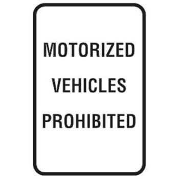 Image for "Motorized Vehicles Prohibited" Sign, Reflective, 12 x 18" from HD Supply