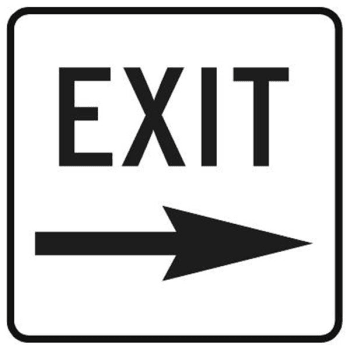 Image for Exit Sign Right Arrow Sign, Reflective 18x18 from HD Supply