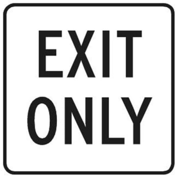 Exit Only Sign, Reflective 18x18
