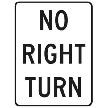 Image for "No Right Turn" Sign, Reflective, 18 x 24" from HD Supply