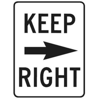 Image for "Keep Right" Sign with Right Arrow, Reflective, 18 x 24" from HD Supply